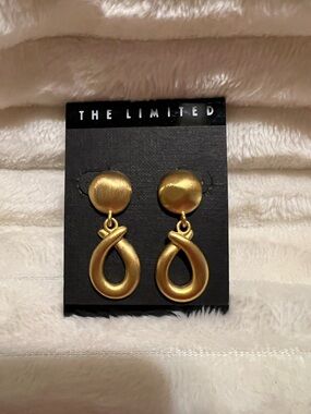The Limited Matte Gold Knot Drop Earrings Vintage NWT